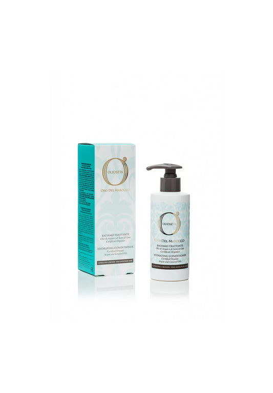 Argano ir linų sėmenų drėkinantis kondicionierius pažeistiems, šviesiems plaukams/ORO DEL MAROCCO, 250ml