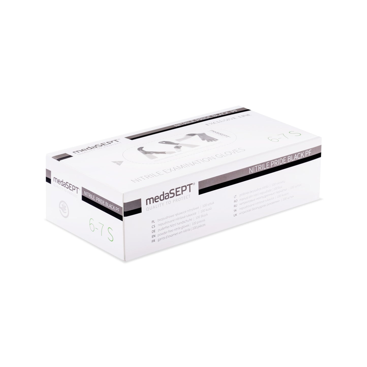 MEDASEPT Nitrilinės juodos pirštinės S Dydis, 100vnt