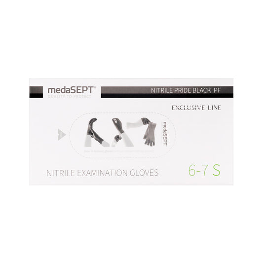 MEDASEPT Nitrilinės juodos pirštinės S Dydis, 100vnt
