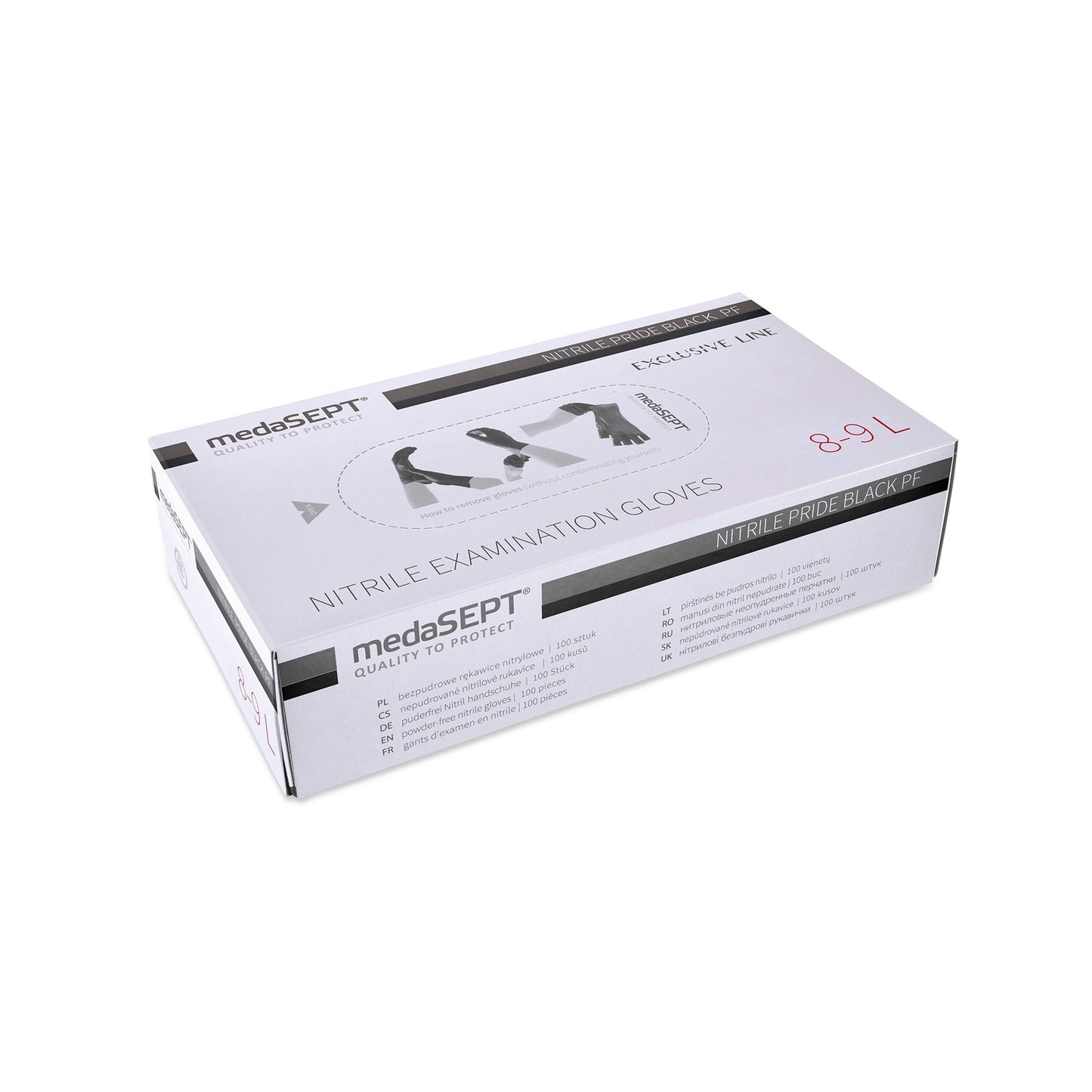 MEDASEPT Nitrilinės juodos pirštinės L dydžio, 100vnt
