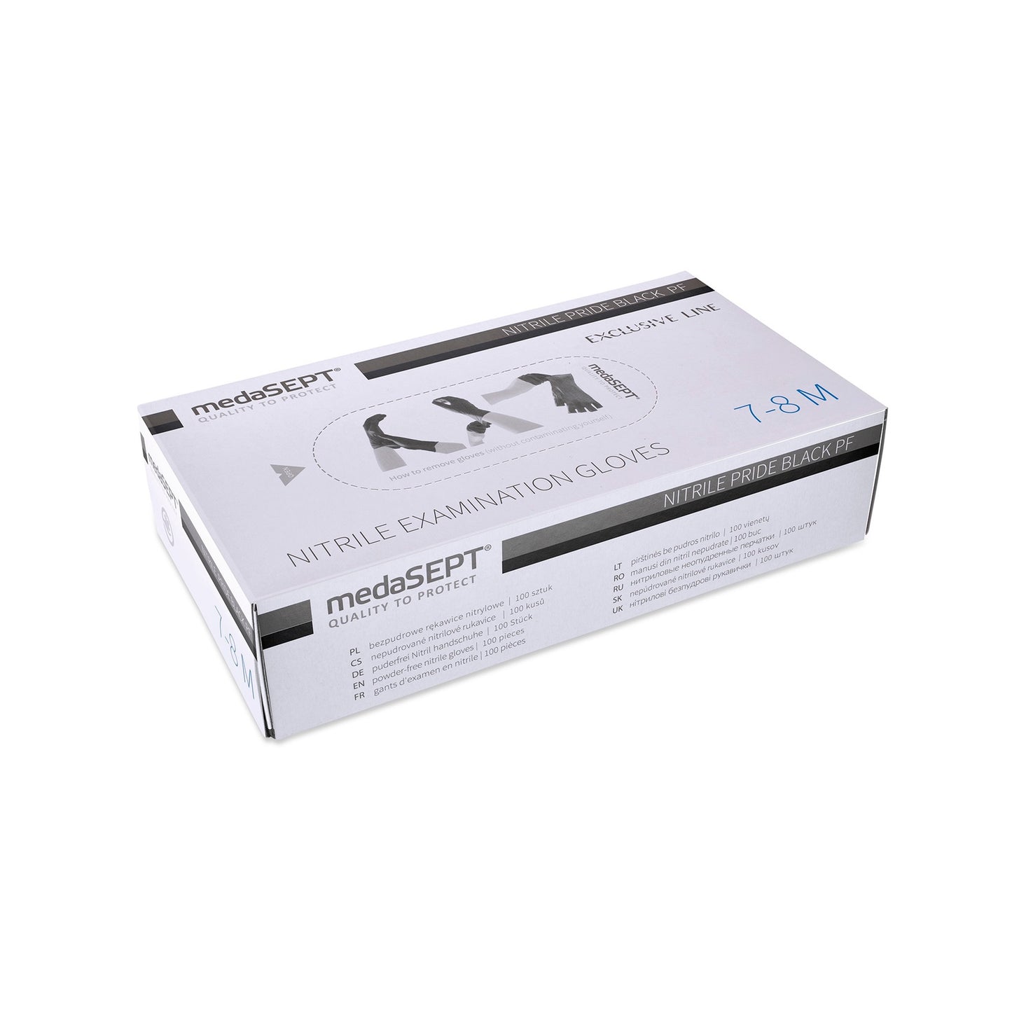 MEDASEPT Nitrilinės juodos pirštinės M dydžio, 100vnt