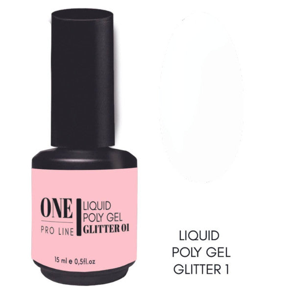 ONE PRO LINE - LIQUID POLYGELIS GLITTER  No1, 15ml