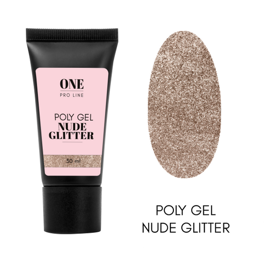 ONE PRO LINE POLYGELIS - NUDE GLITTER, 30ml